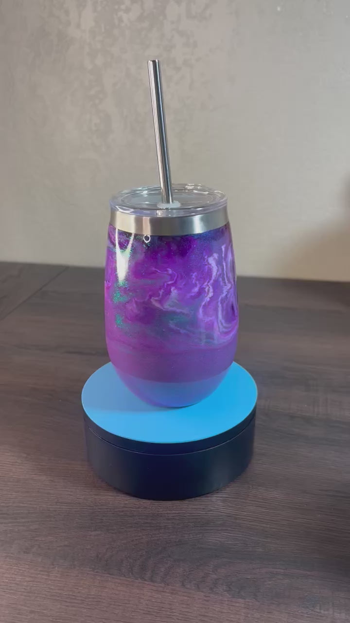 *Customs* Alcohol Ink Wine Glass